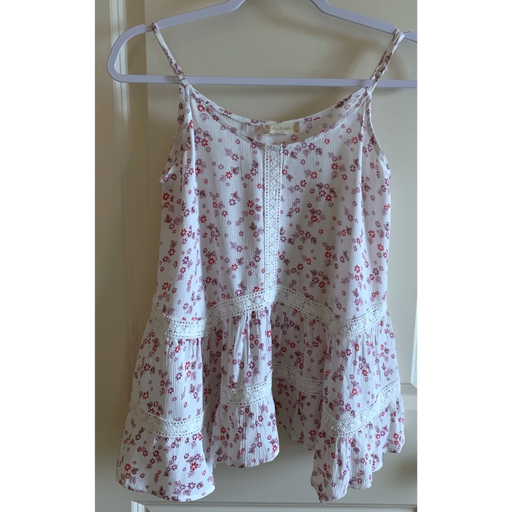 Altard State Tiered Tank, Floral Print, White, XS